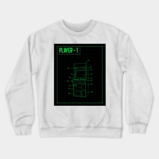 Gamer Room Arcade Design - Gaming Room Decoration - Gaming Apparel Crewneck Sweatshirt